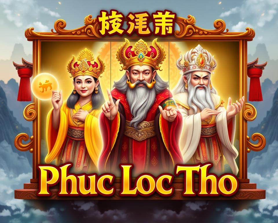 Slot game Phúc Lộc Thọ với hình ảnh ba vị thần